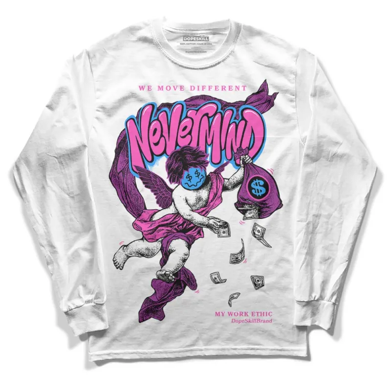 Hyper Violet 4s DopeSkill Long Sleeve T-Shirt Nevermind Graphic sold by DopeSkill