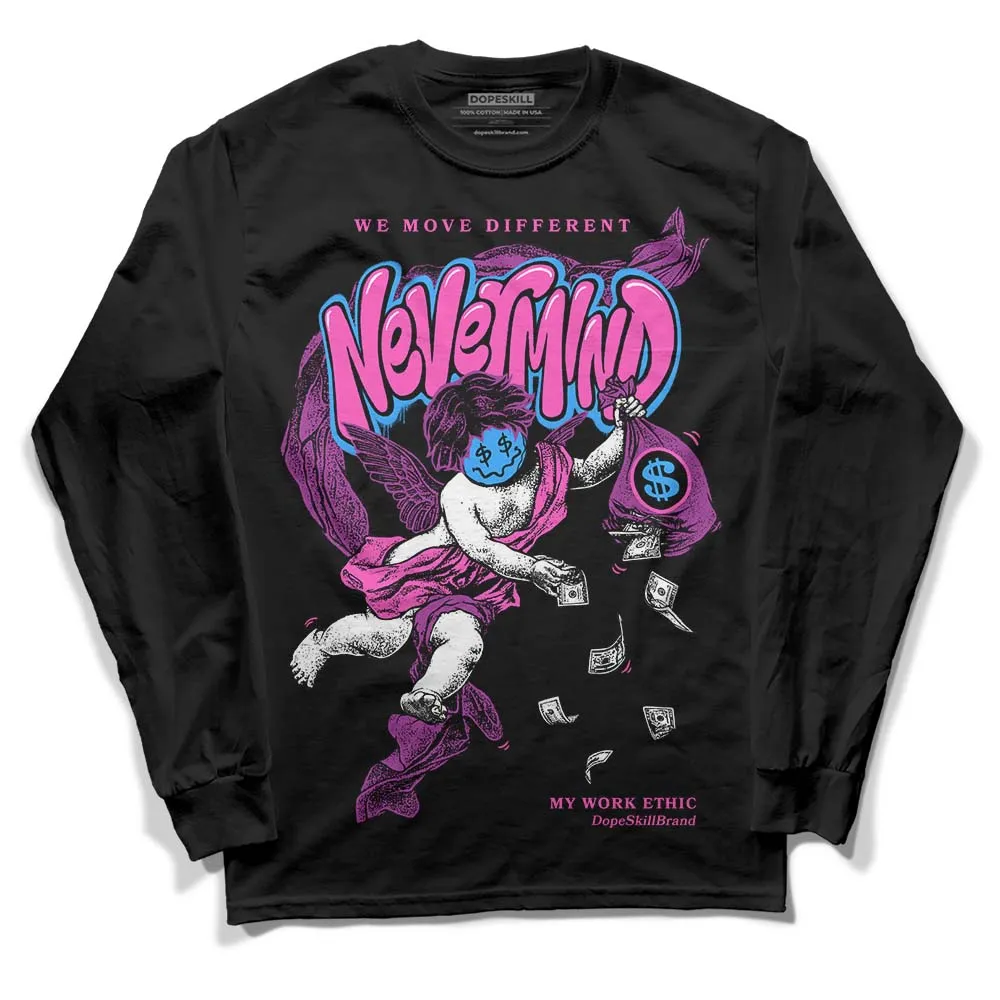 Hyper Violet 4s DopeSkill Long Sleeve T-Shirt Nevermind Graphic sold by DopeSkill product image thumbnail 2
