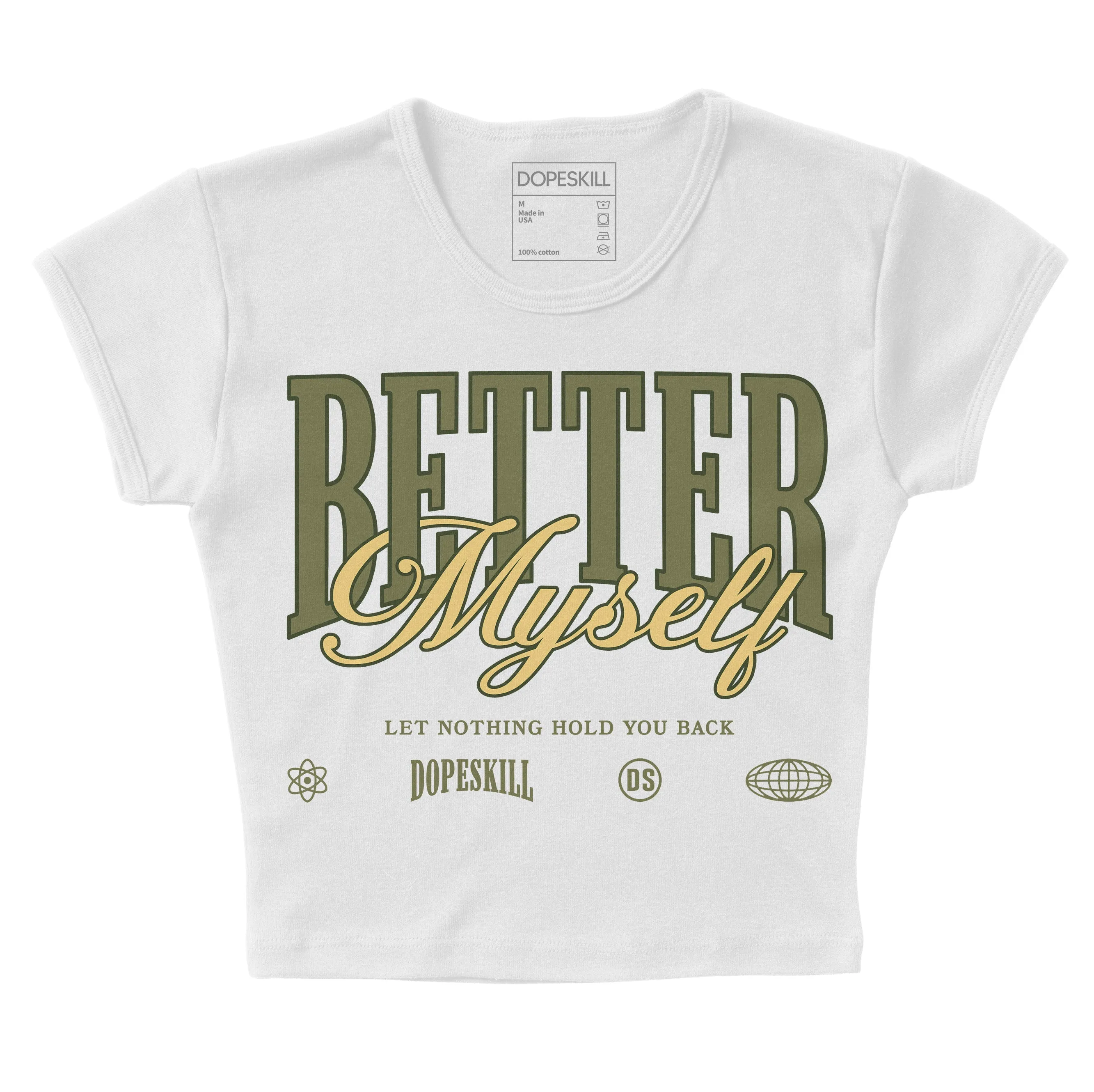 Craft Olive 4s DopeSkill Women's Crop Top Better Myself Graphic sold by DopeSkill product image thumbnail 2