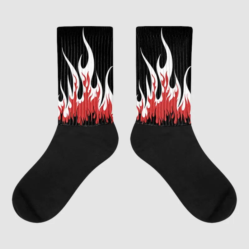 “Black/White” 1s DopeSkill Sublimated Socks FIRE Graphic sold by DopeSkill