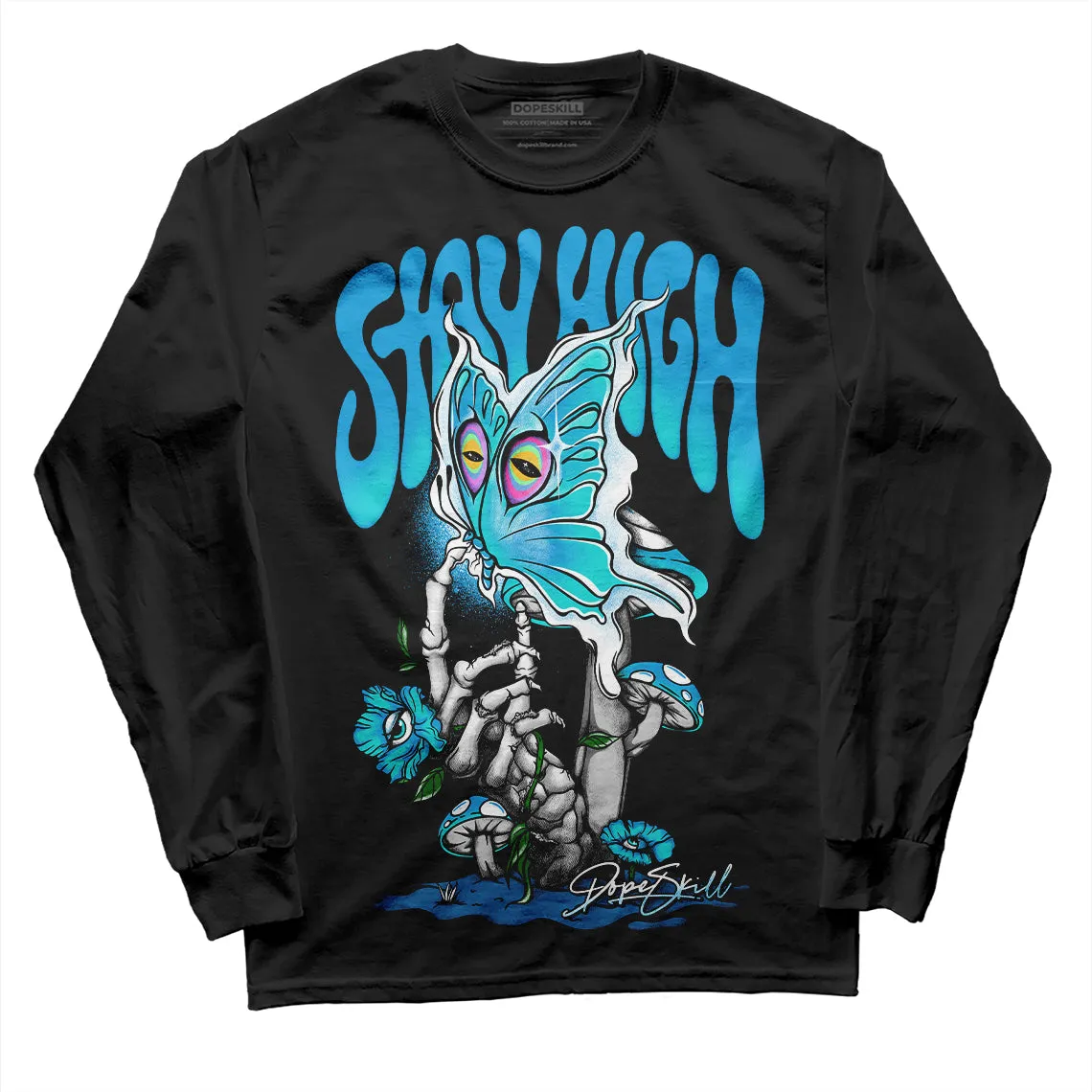 Military Blue 4s DopeSkill Long Sleeve T-Shirt Stay High Graphic sold by DopeSkill product image thumbnail 2