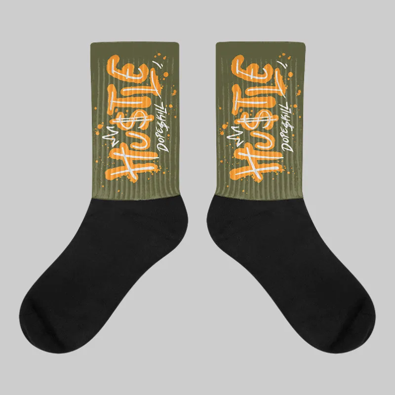 Olive 5s DopeSkill Sublimated Socks Hustle Graphic sold by DopeSkill