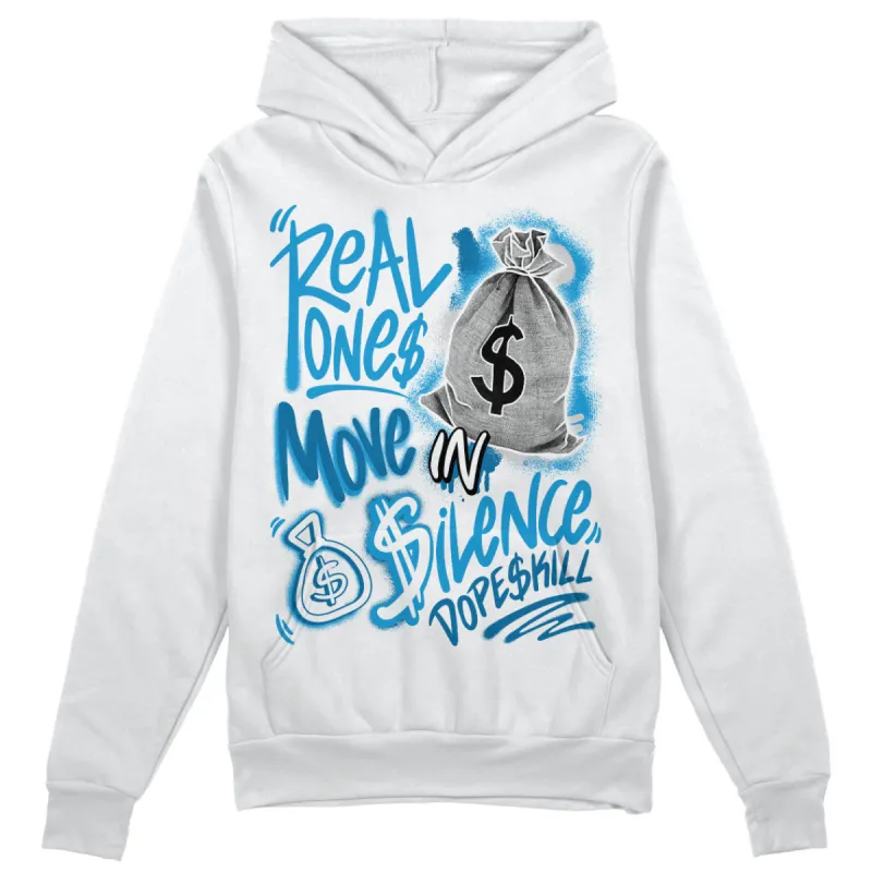 Military Blue 4s DopeSkill Hoodie Sweatshirt Real Ones Move In Silence Graphic sold by DopeSkill