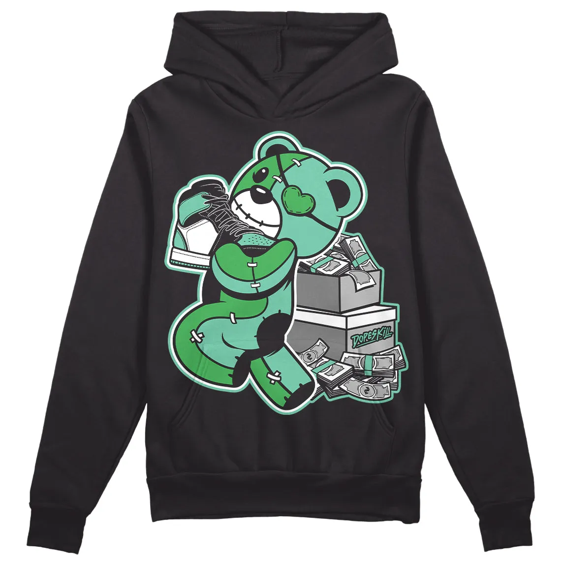Green Glow 1s DopeSkill Hoodie Sweatshirt Bear Steals Sneaker Graphic sold by DopeSkill