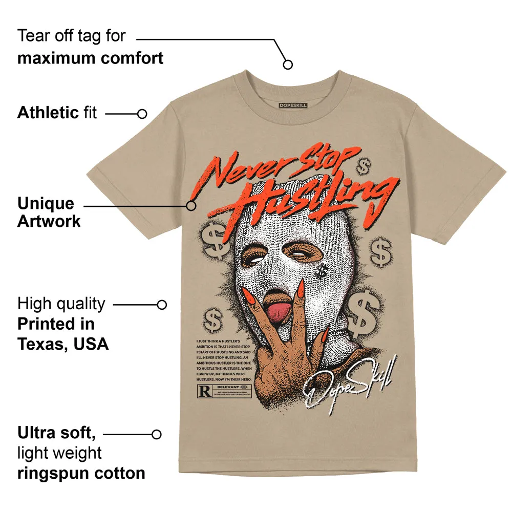 Latte 1s DopeSkill Medium Brown T-shirt Never Stop Hustling Graphic sold by DopeSkill product image thumbnail 2