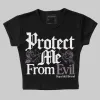 Burgundy Crush 3s DopeSkill Women's Crop Top Protect Me From Evil Graphic sold by DopeSkill