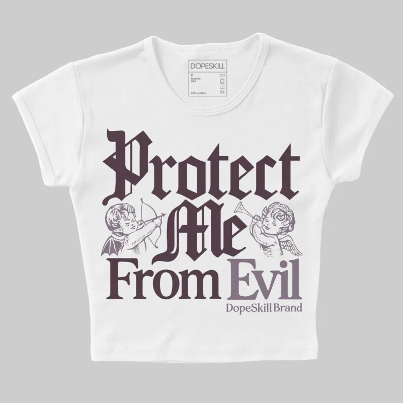 Burgundy Crush 3s DopeSkill Women's Crop Top Protect Me From Evil Graphic sold by DopeSkill
