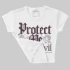 Burgundy Crush 3s DopeSkill Women's Crop Top Protect Me From Evil Graphic sold by DopeSkill