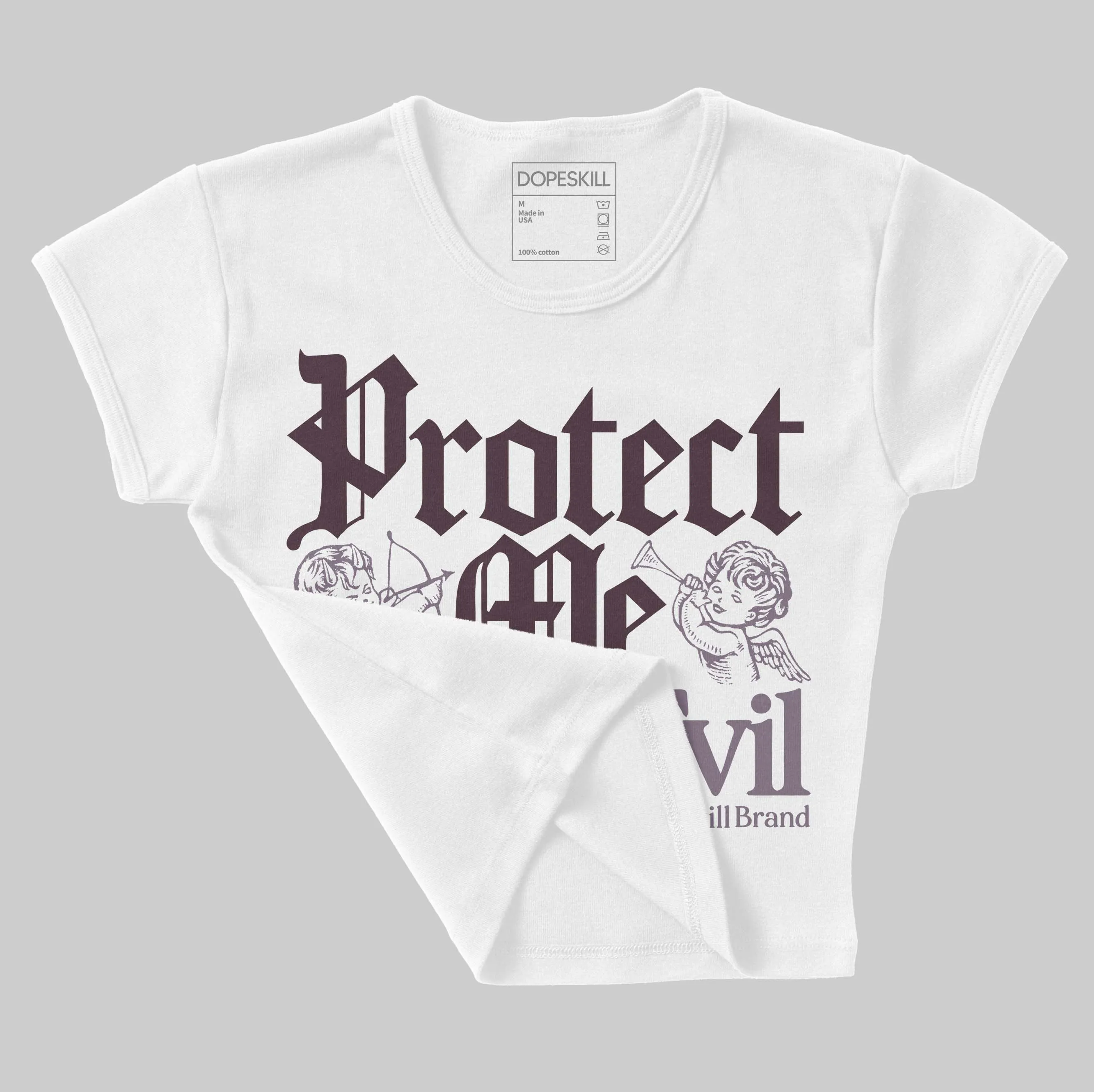 Burgundy Crush 3s DopeSkill Women's Crop Top Protect Me From Evil Graphic sold by DopeSkill product image thumbnail 3