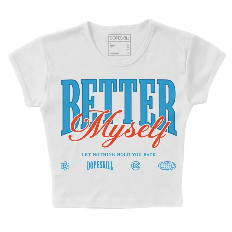 Military Blue 4s DopeSkill Women's Crop Top Better Myself Graphic sold by DopeSkill