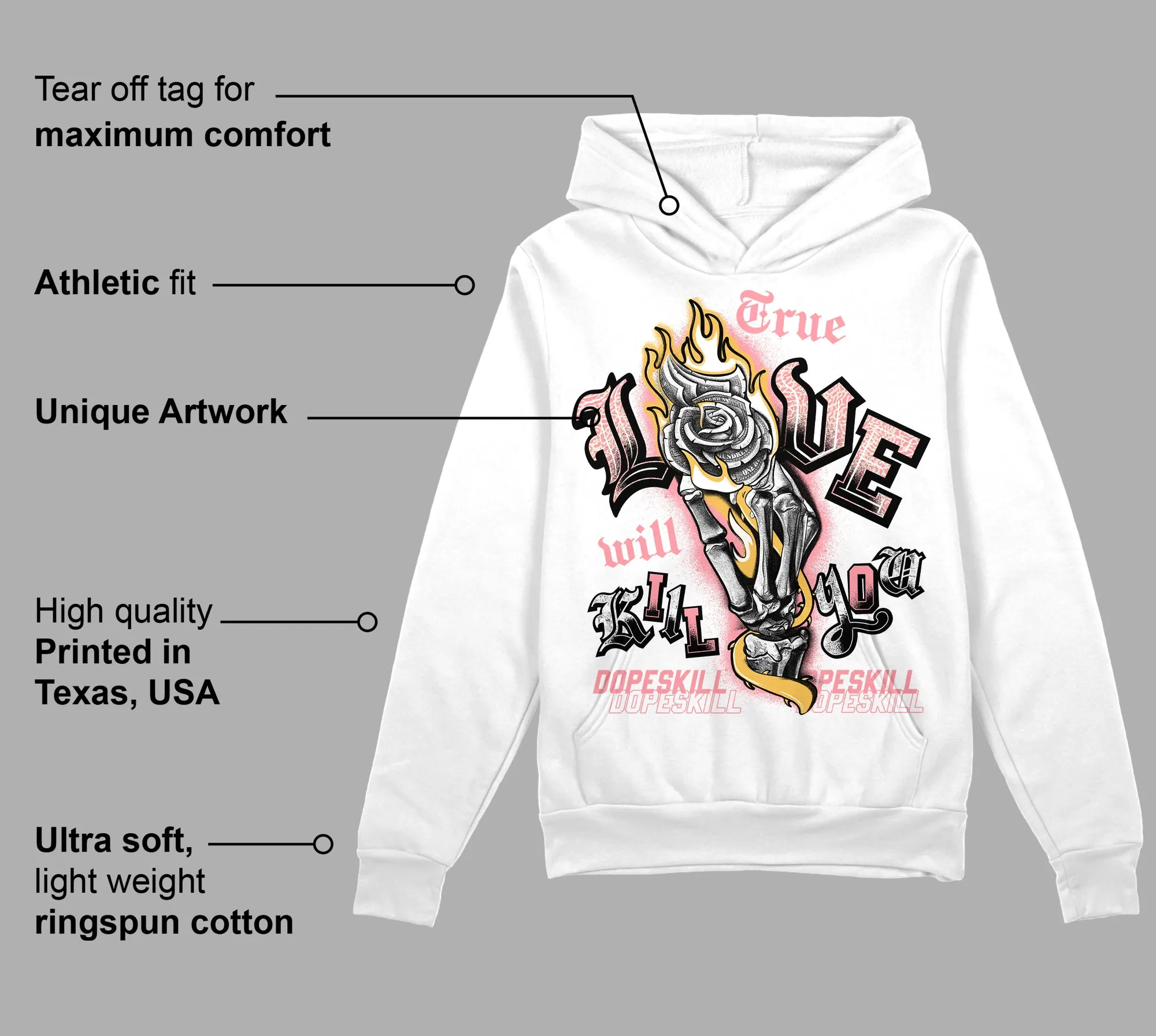 Red Stardust 3s DopeSkill Hoodie Sweatshirt True Love Will Kill You Graphic sold by DopeSkill product image thumbnail 3