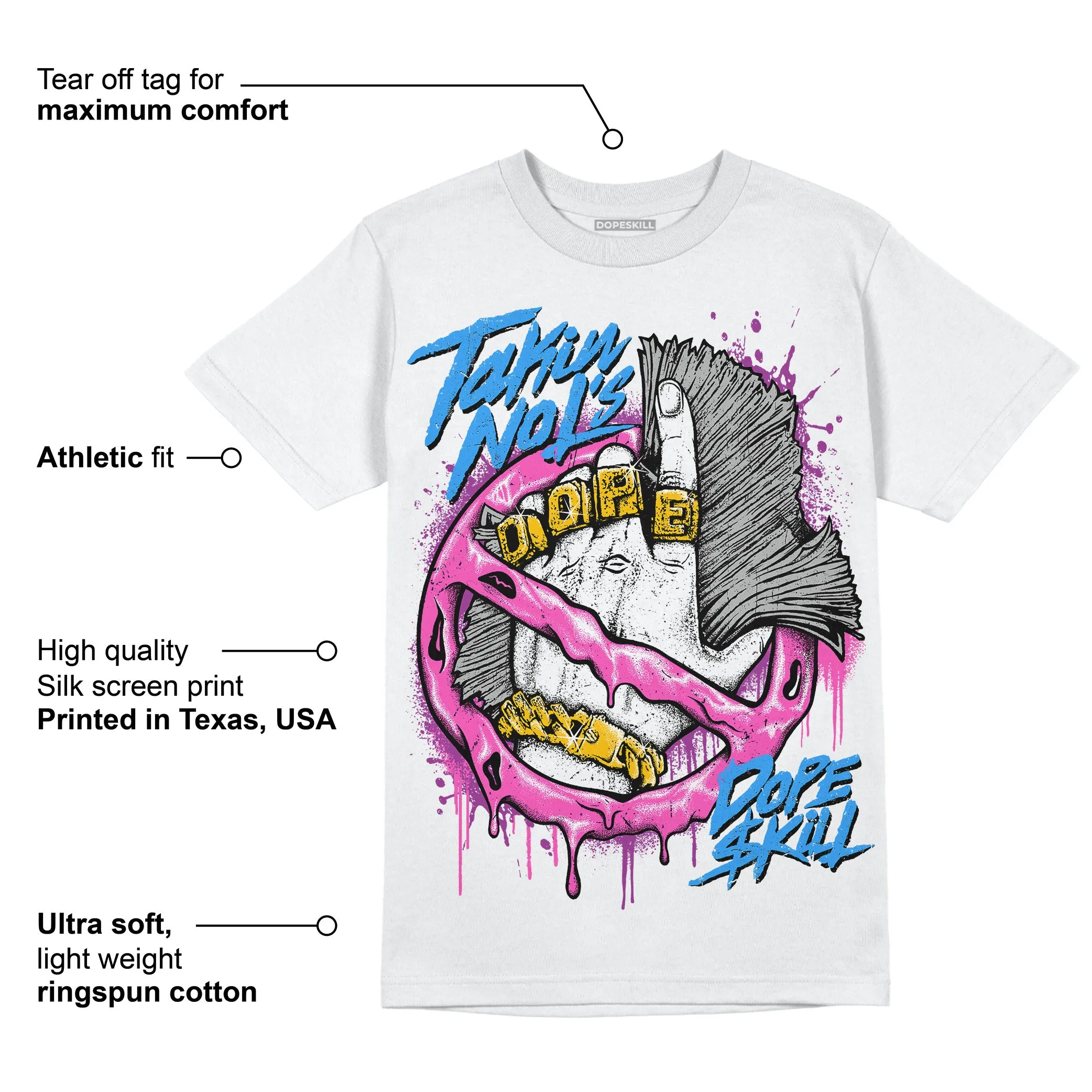 Hyper Violet 4s DopeSkill T-Shirt Takin No L's Graphic sold by DopeSkill product image thumbnail 3