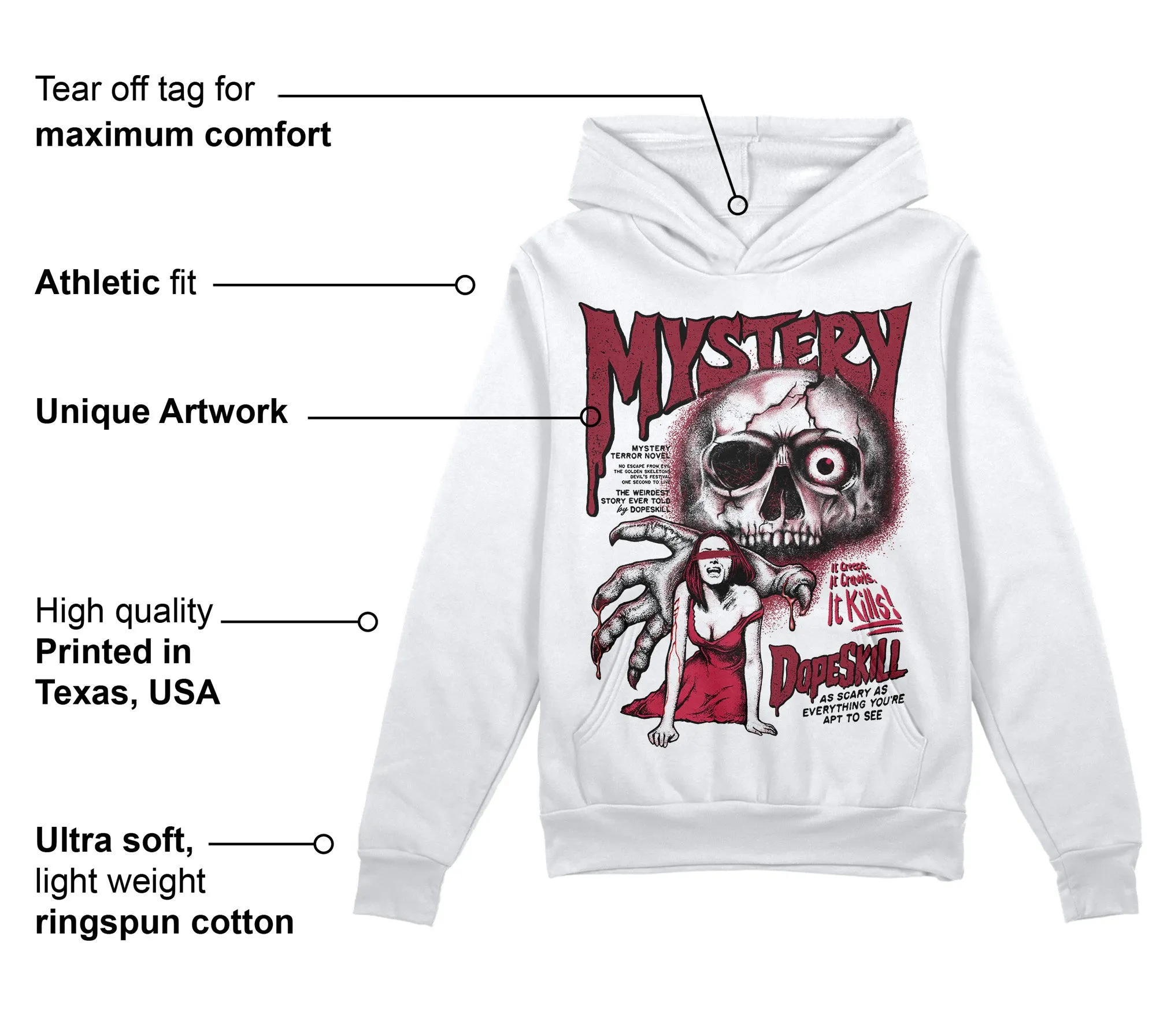 85 Metallic Burgundy 1s DopeSkill Hoodie Sweatshirt Mystery Ghostly Grasp Graphic sold by DopeSkill product image thumbnail 3