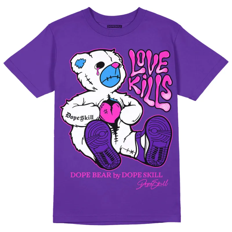 Dunk Purple Championship Court White DopeSkill Purple T-shirt Love Kills Graphic sold by DopeSkill