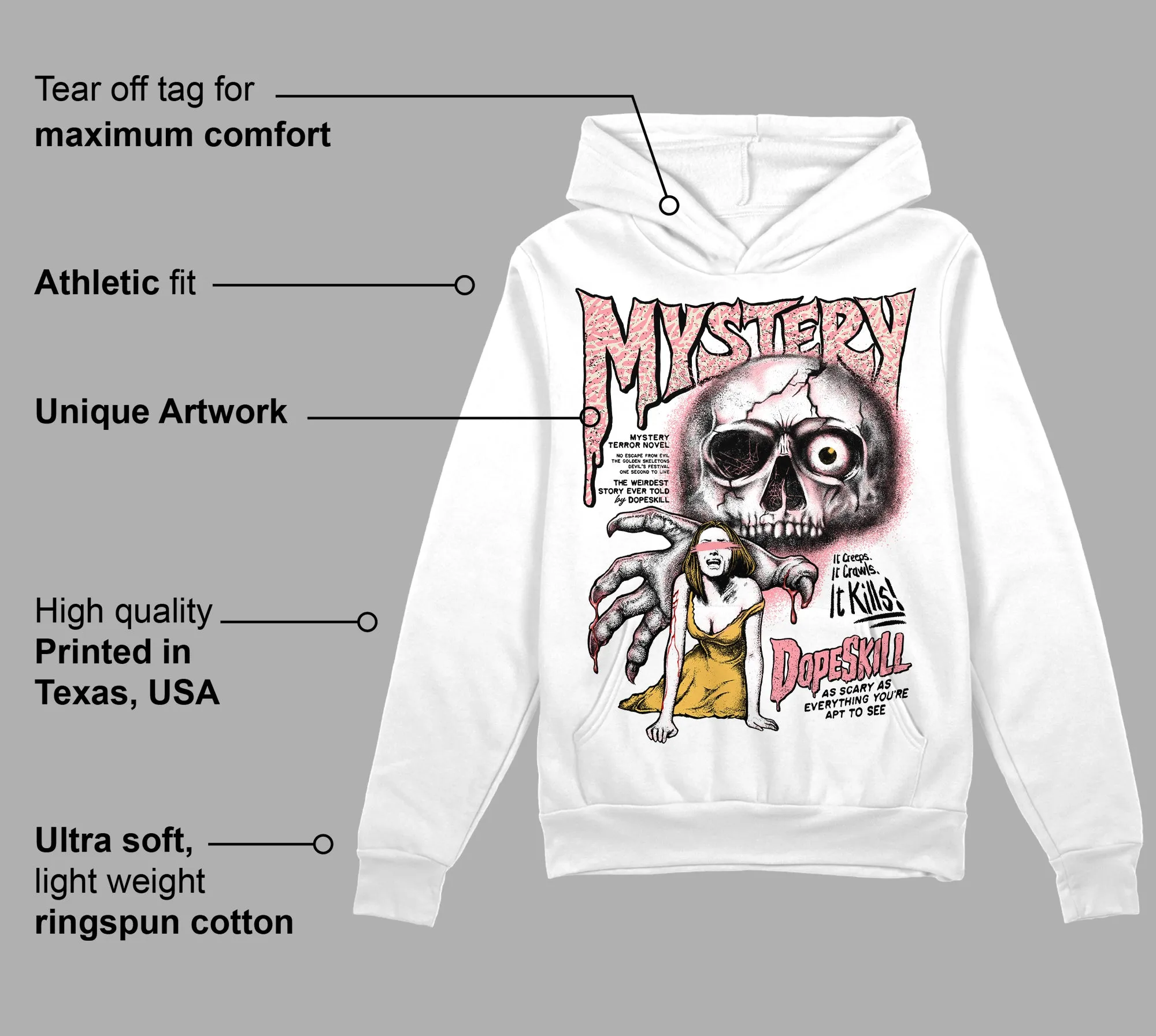 Red Stardust 3s DopeSkill Hoodie Sweatshirt Mystery Ghostly Grasp Graphic sold by DopeSkill product image thumbnail 3