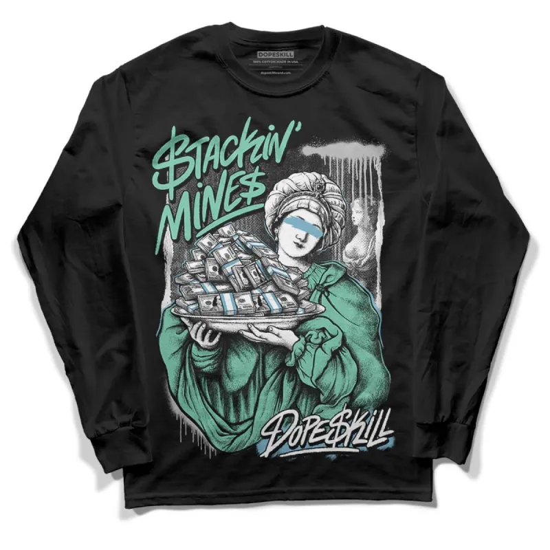 Green Glow 3s DopeSkill Long Sleeve T-Shirt Stackin Mines Graphic sold by DopeSkill