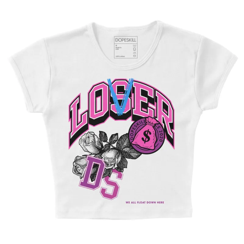 Hyper Violet 4s DopeSkill Women's Crop Top Loser Lover Graphic sold by DopeSkill
