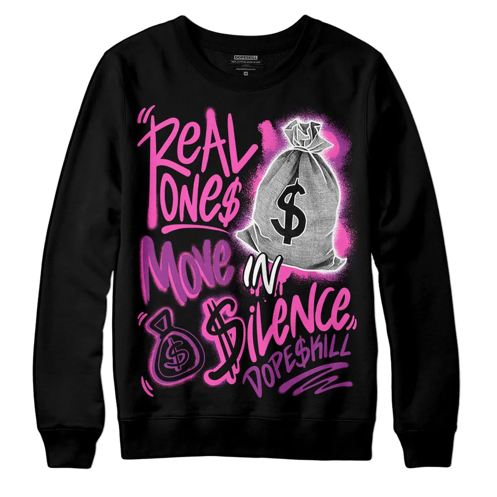 Hyper Violet 4s DopeSkill Sweatshirt Real Ones Move In Silence Graphic sold by DopeSkill product image thumbnail 2