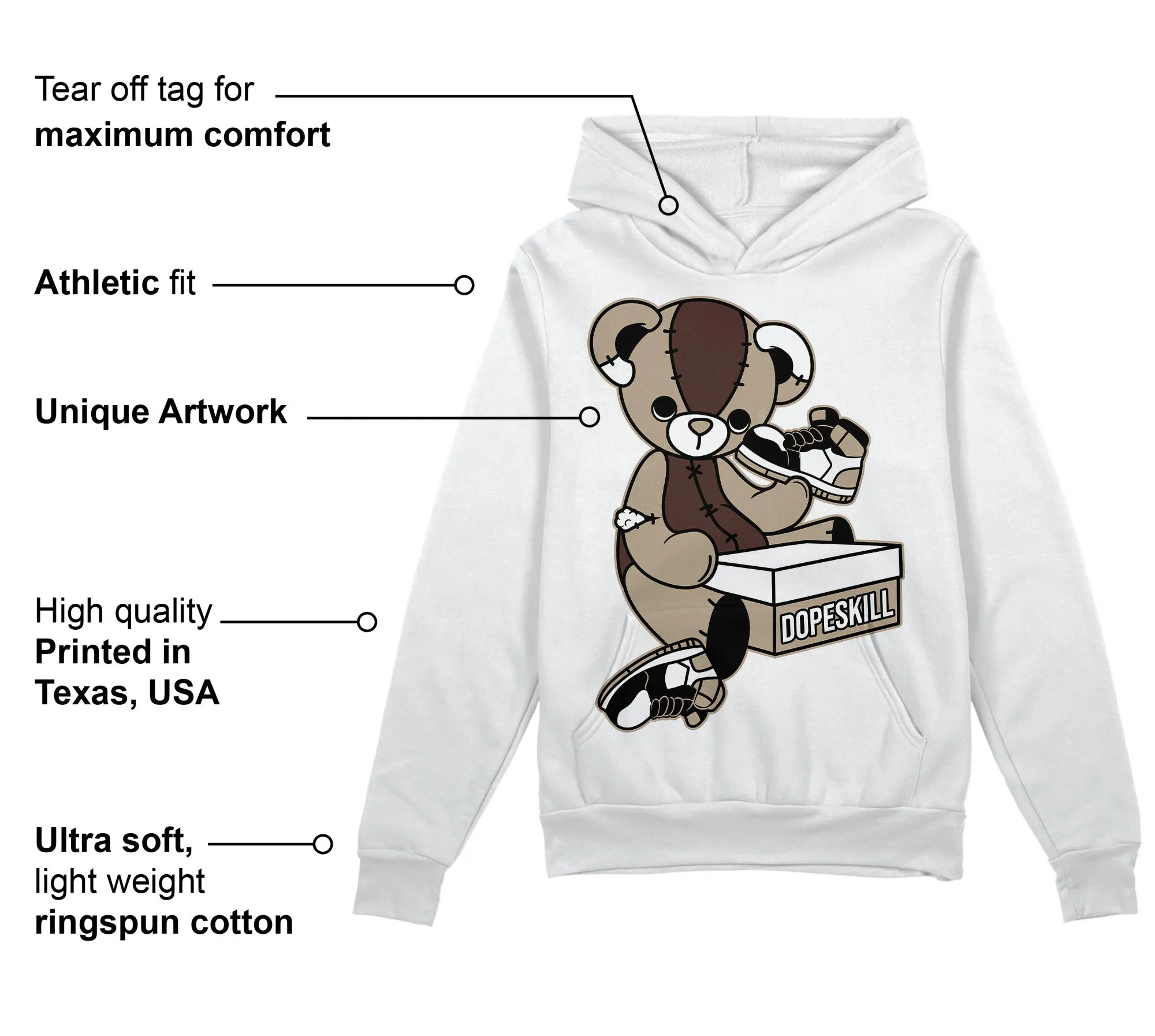 Latte 1s DopeSkill Hoodie Sweatshirt Sneakerhead BEAR Graphic sold by DopeSkill product image thumbnail 3