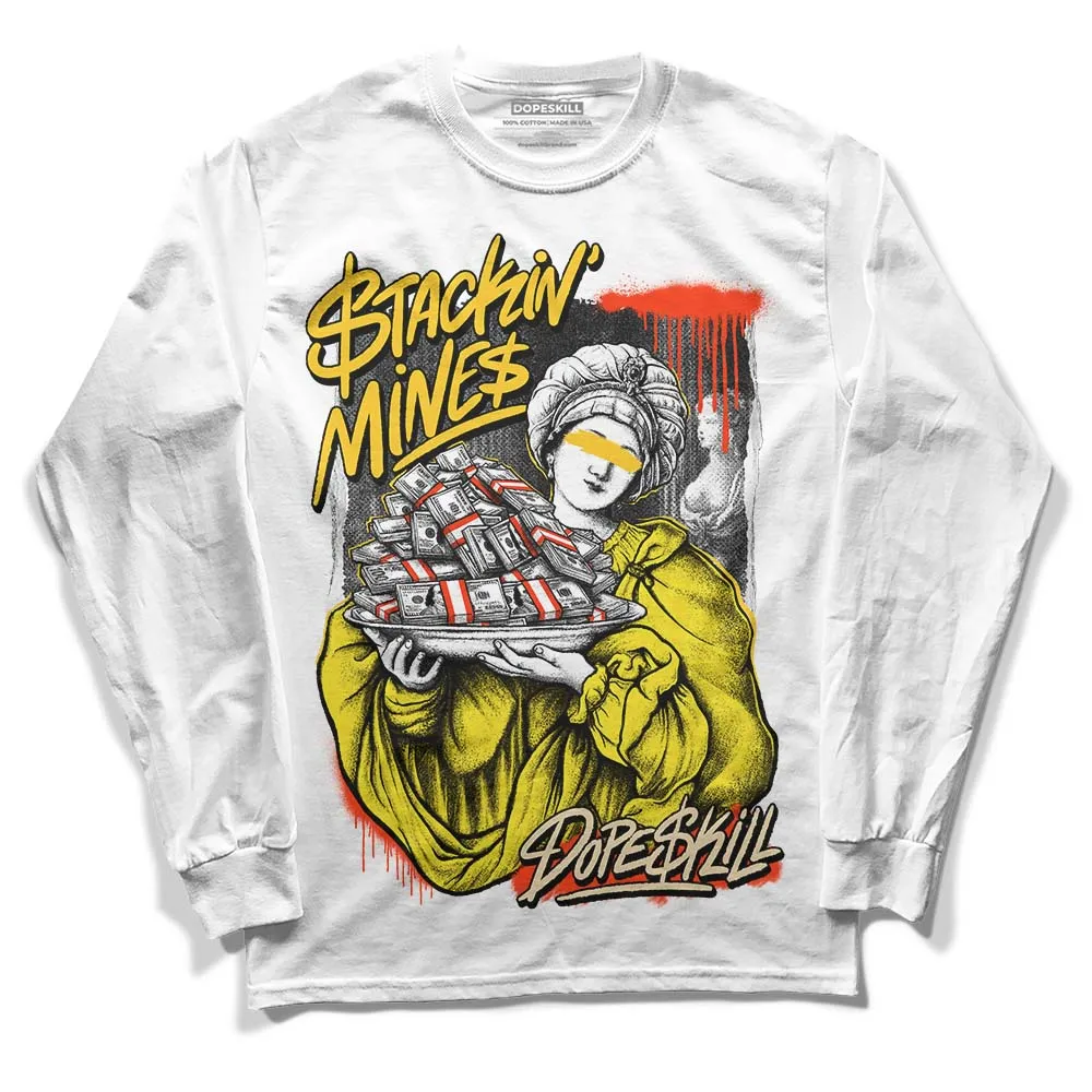 Vivid Sulfur 4s DopeSkill Long Sleeve T-Shirt Stackin Mines Graphic sold by DopeSkill
