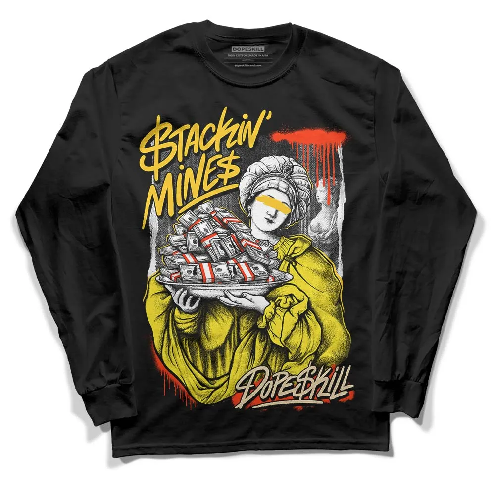 Vivid Sulfur 4s DopeSkill Long Sleeve T-Shirt Stackin Mines Graphic sold by DopeSkill product image thumbnail 2
