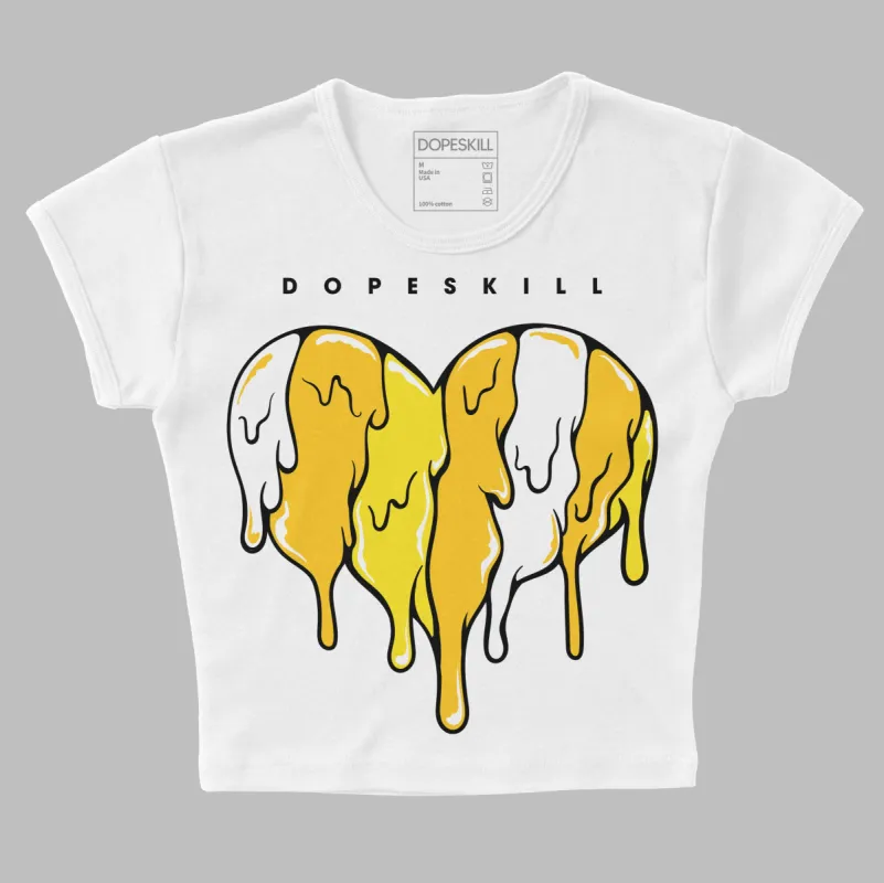 Vivid Sulfur 4s DopeSkill Women's Crop Top Slime Drip Heart Graphic sold by DopeSkill