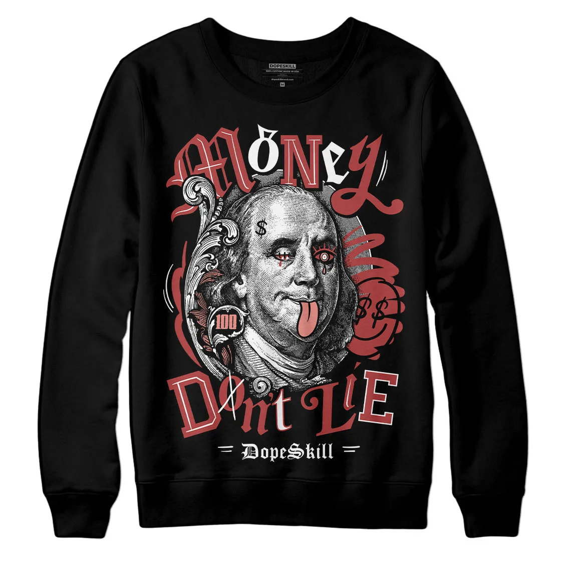 Dune Red 13s DopeSkill Sweatshirt Money Don't Lie Graphic sold by DopeSkill product image thumbnail 2
