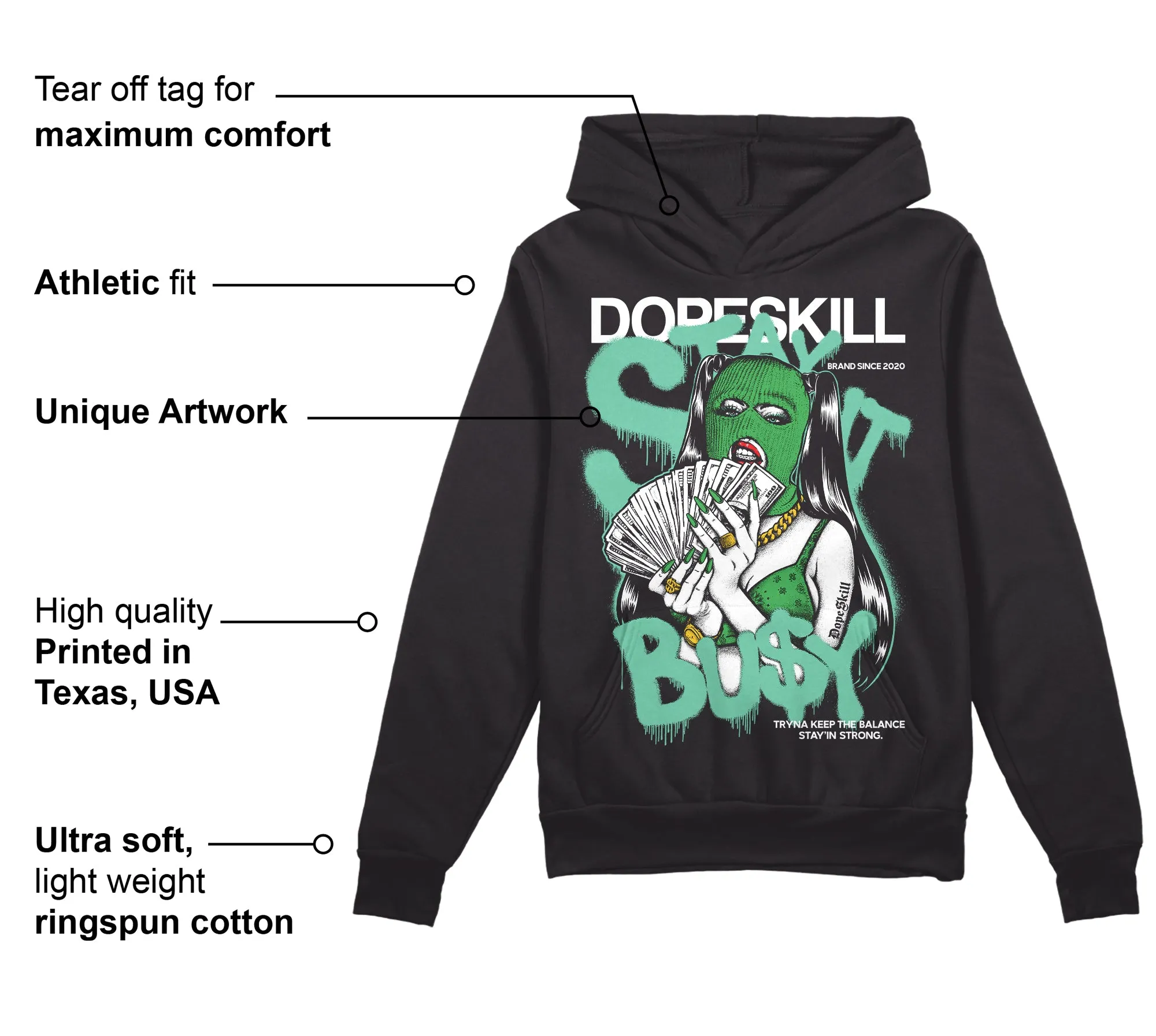 Green Glow 1s DopeSkill Hoodie Sweatshirt Stay It Busy Graphic sold by DopeSkill product image thumbnail 3