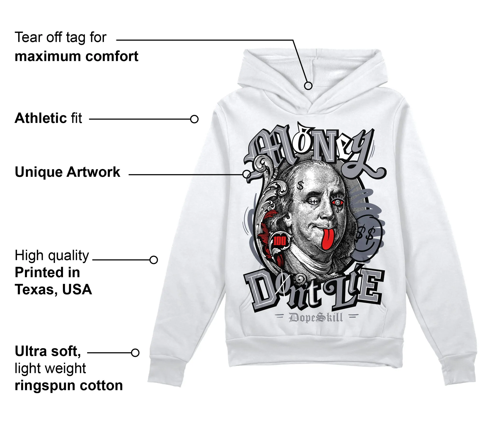 Stealth 14s DopeSkill Hoodie Sweatshirt Money Don't Lie Graphic sold by DopeSkill product image thumbnail 3