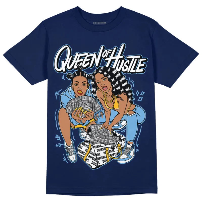 First In Flight 1s DopeSkill Navy T-shirt Queen Of Hustle Graphic sold by DopeSkill