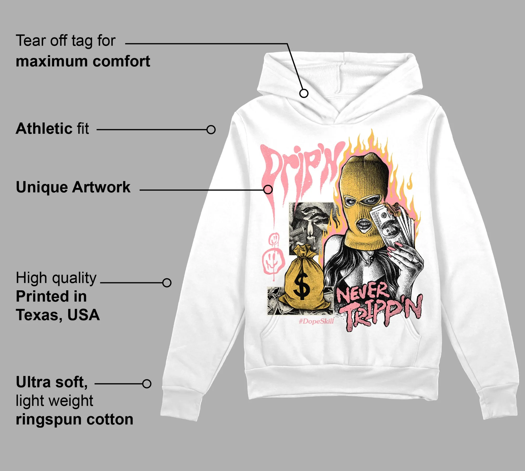 Red Stardust 3s DopeSkill Hoodie Sweatshirt Drip'n Never Tripp'n Graphic sold by DopeSkill product image thumbnail 3