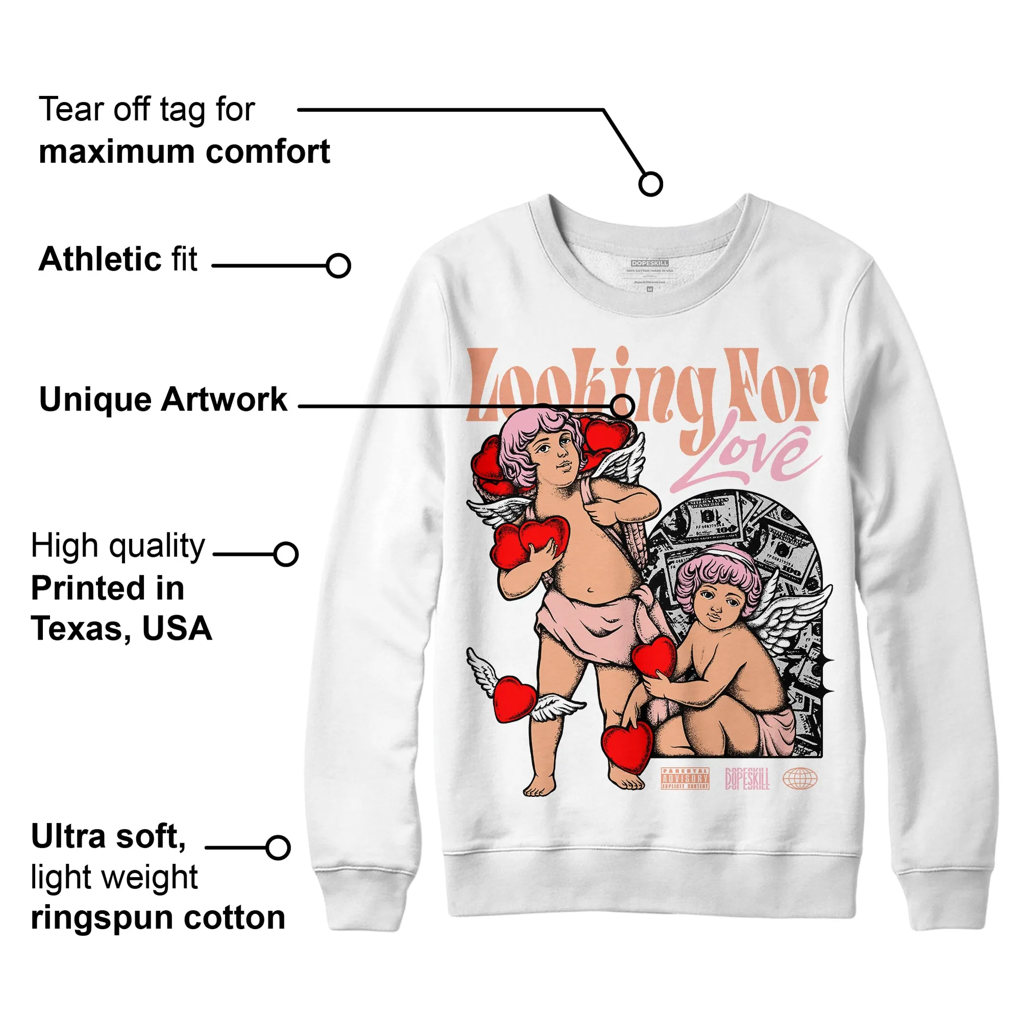 Legend Pink 11s DopeSkill Sweatshirt Looking For Love Graphic sold by DopeSkill product image thumbnail 3
