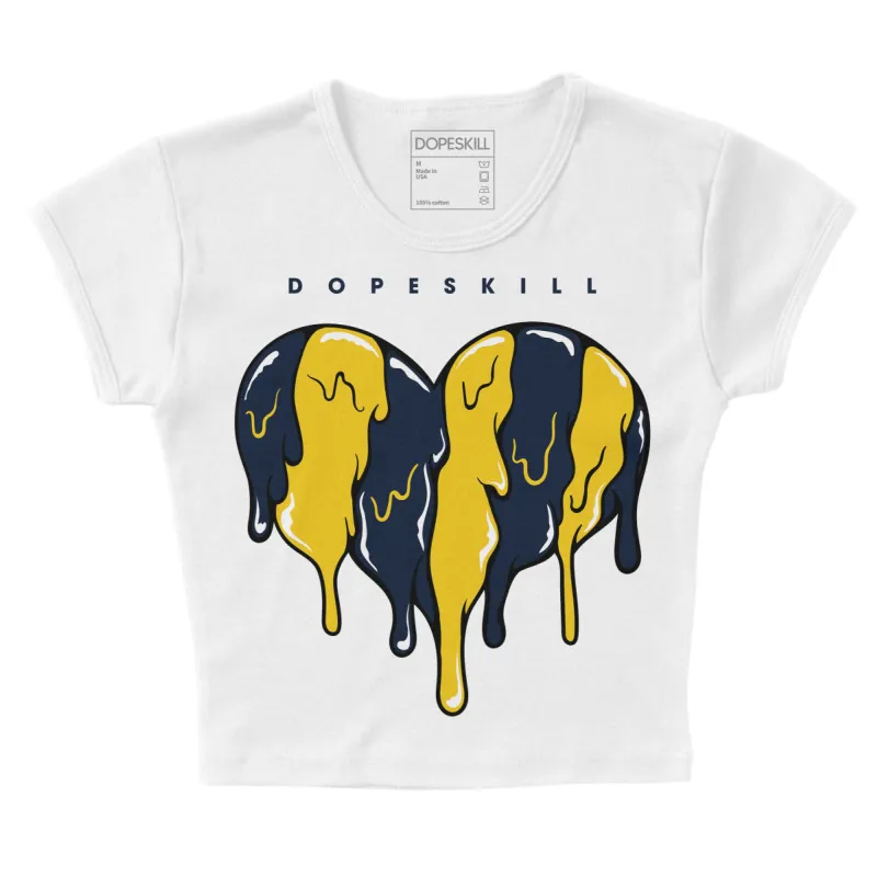 Michigan Dunks DopeSkill Women's Crop Top Slime Drip Heart Graphic sold by DopeSkill