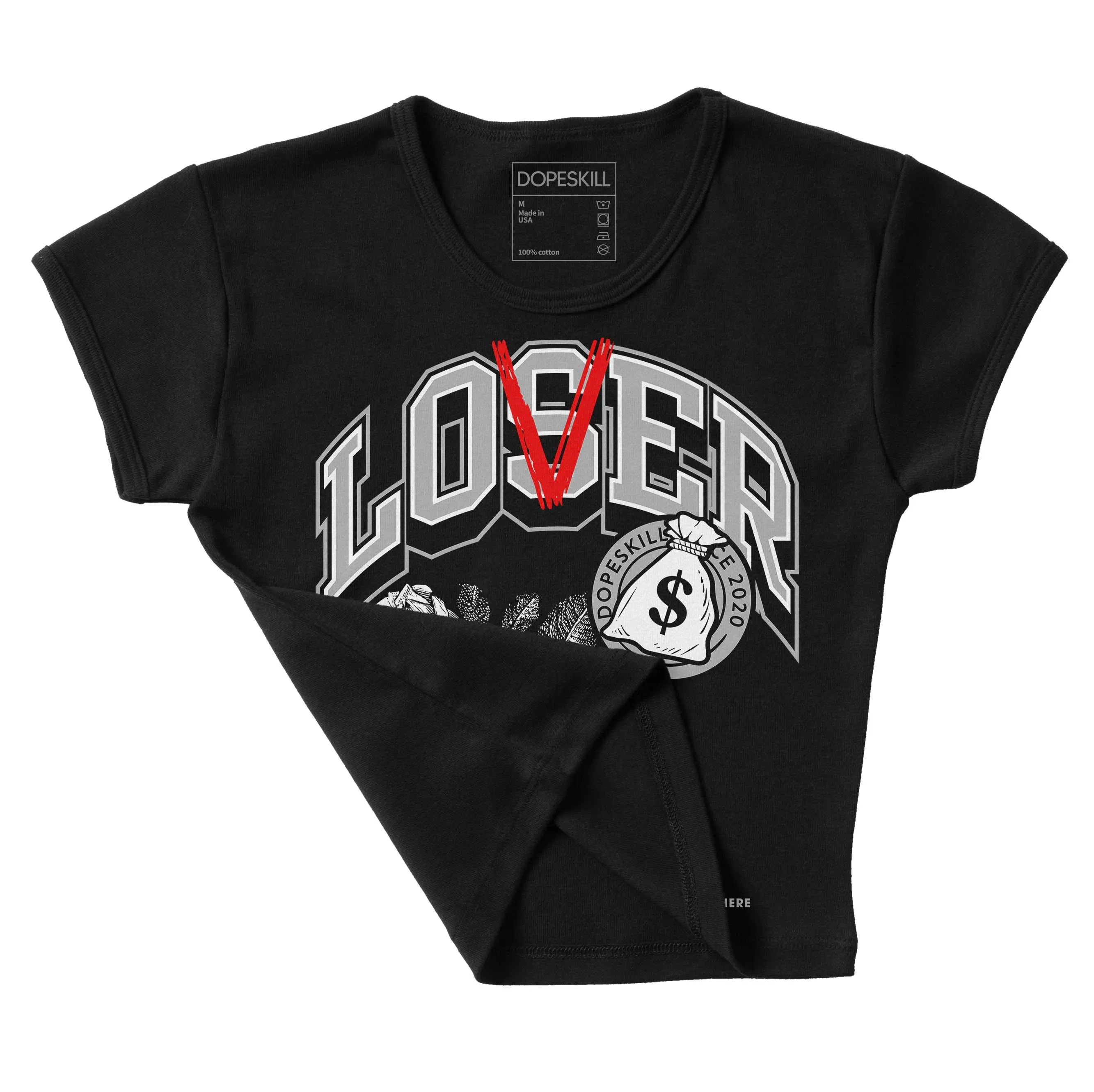 Shadow 1s DopeSkill Women's Crop Top Loser Lover Graphic sold by DopeSkill product image thumbnail 3
