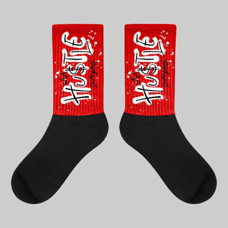 Red Cement 4S DopeSkill Sublimated Socks Hustle Graphic sold by DopeSkill