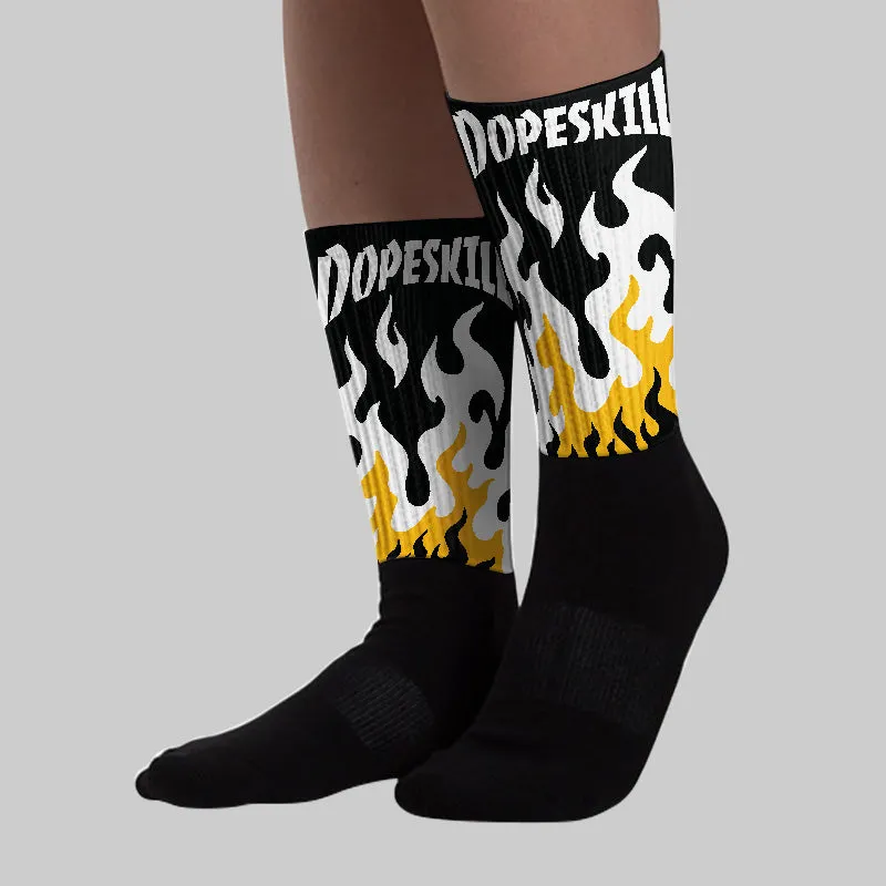 Max 96 Varsity Maize DopeSkill Sublimated Socks FIRE Graphic sold by DopeSkill product image thumbnail 3