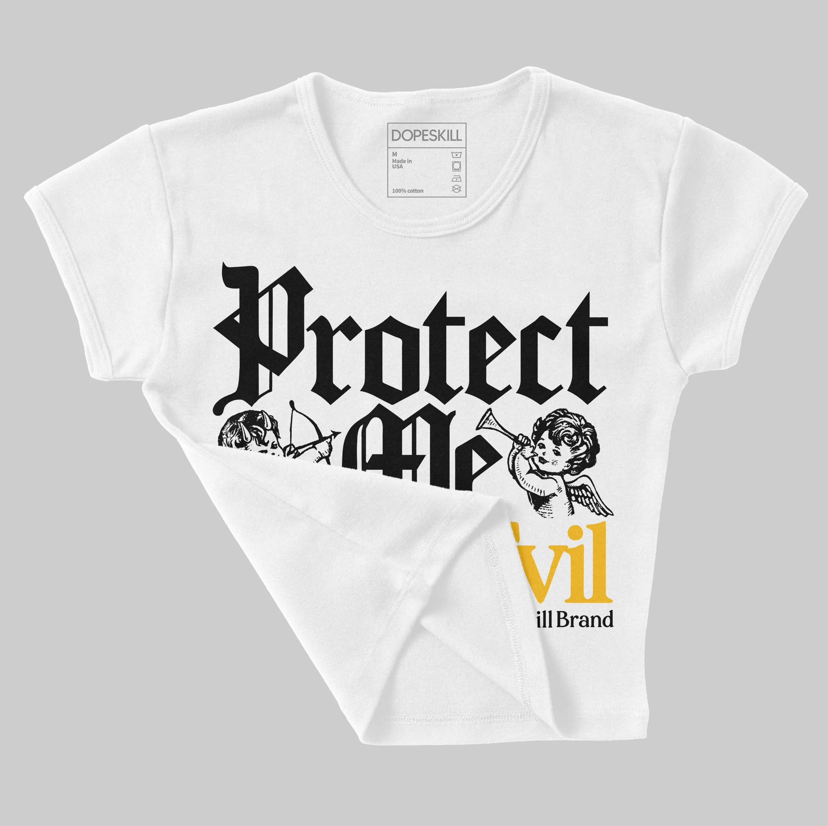 Max 96 Varsity Maize DopeSkill Women's Crop Top Protect Me From Evil Graphic sold by DopeSkill product image thumbnail 4
