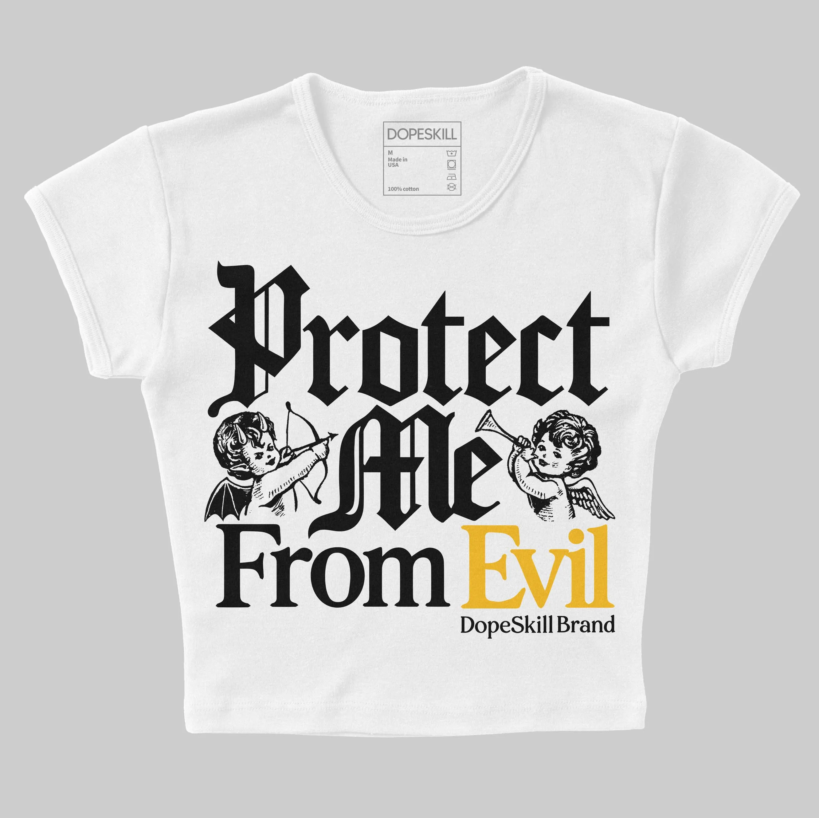Max 96 Varsity Maize DopeSkill Women's Crop Top Protect Me From Evil Graphic sold by DopeSkill product image thumbnail 2