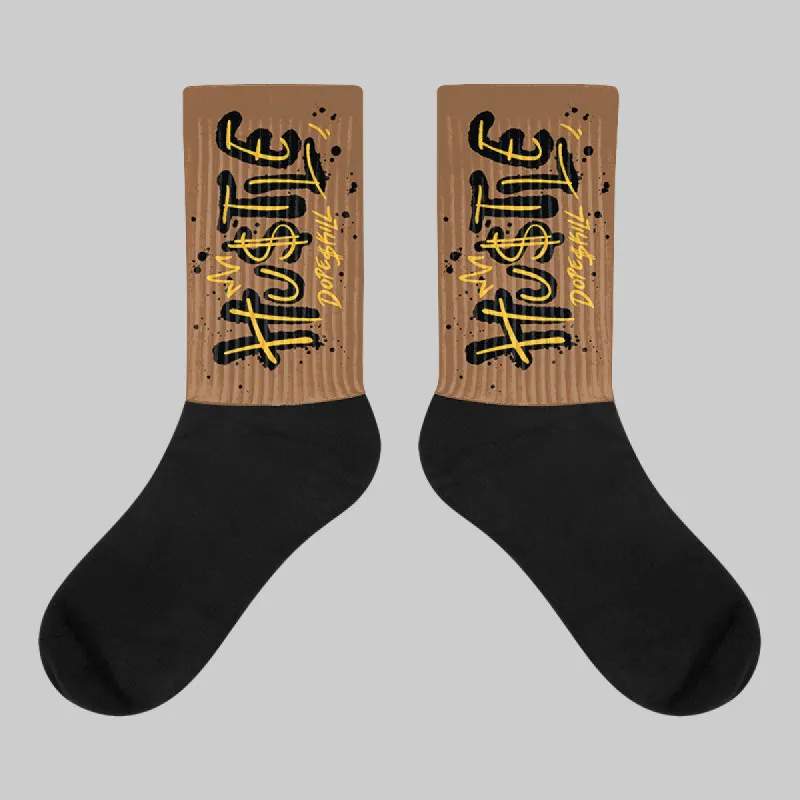 Metallic Gold 1s DopeSkill Sublimated Socks Hustle Graphic sold by DopeSkill