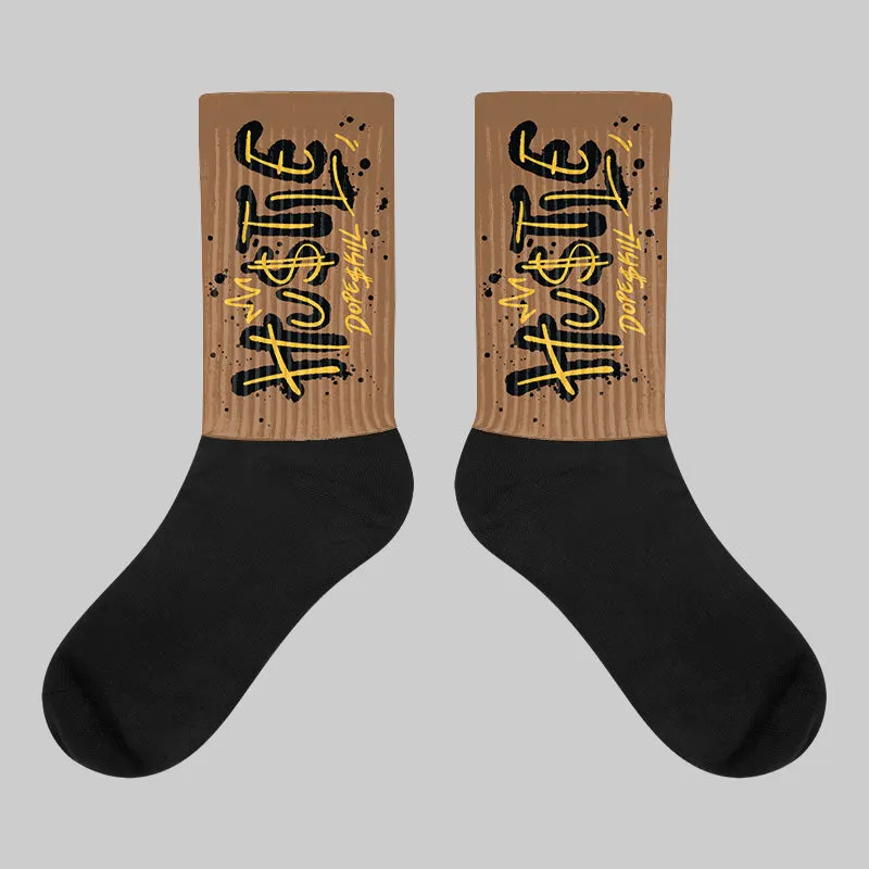 Metallic Gold 1s DopeSkill Sublimated Socks Hustle Graphic sold by DopeSkill