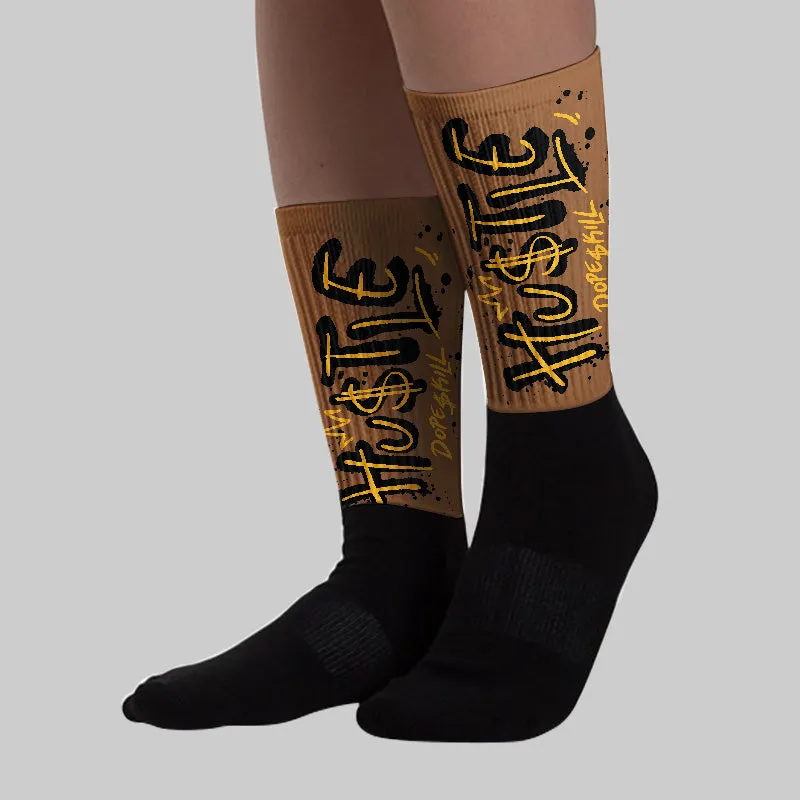 Metallic Gold 1s DopeSkill Sublimated Socks Hustle Graphic sold by DopeSkill product image thumbnail 3