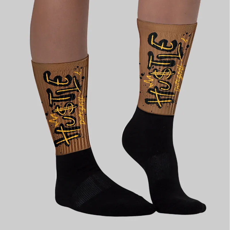 Metallic Gold 1s DopeSkill Sublimated Socks Hustle Graphic sold by DopeSkill product image thumbnail 2