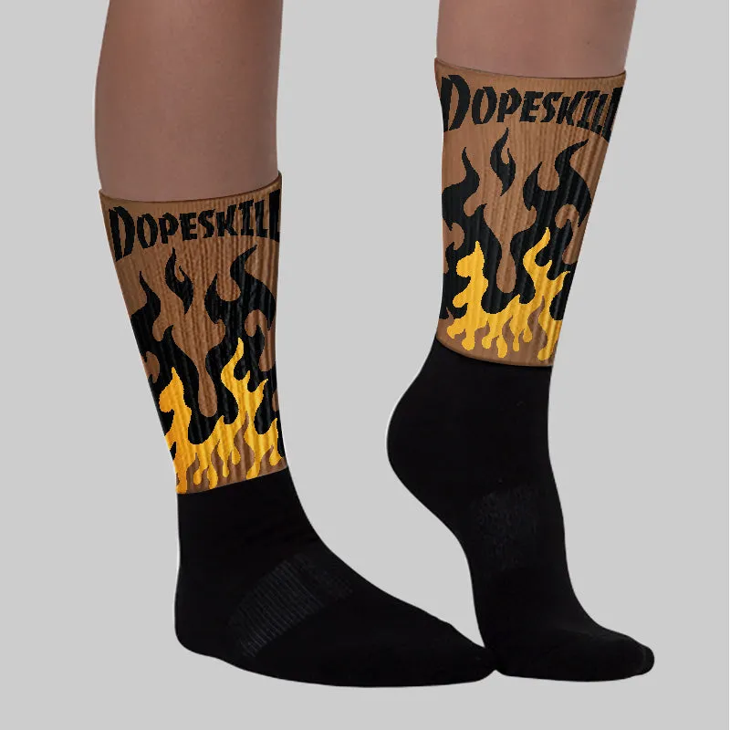 Metallic Gold 1s DopeSkill Sublimated Socks FIRE Graphic sold by DopeSkill product image thumbnail 2