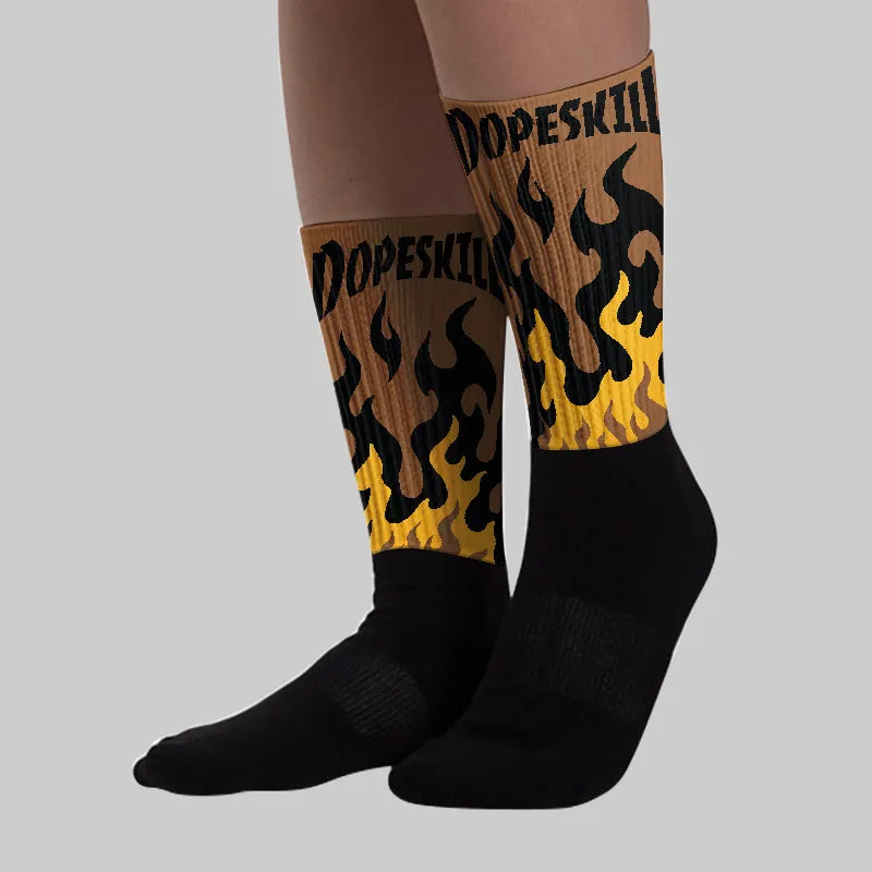 Metallic Gold 1s DopeSkill Sublimated Socks FIRE Graphic sold by DopeSkill product image thumbnail 3