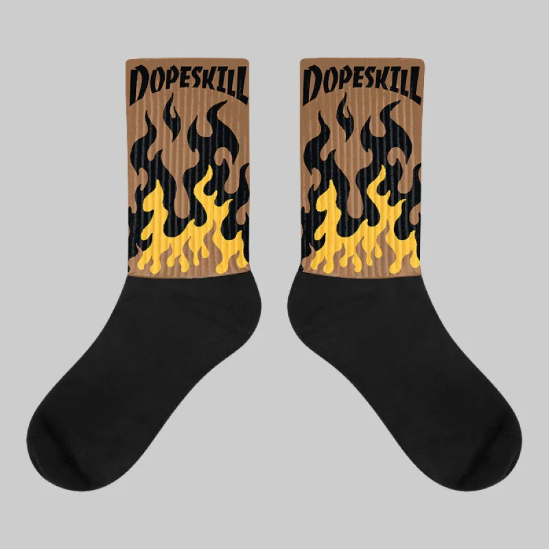 Metallic Gold 1s DopeSkill Sublimated Socks FIRE Graphic sold by DopeSkill