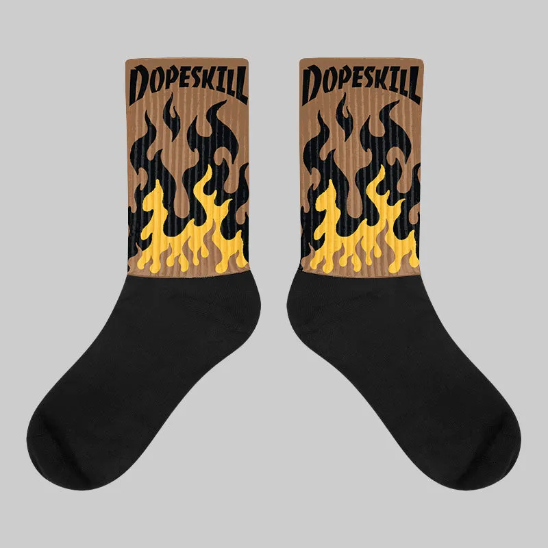 Metallic Gold 1s DopeSkill Sublimated Socks FIRE Graphic sold by DopeSkill