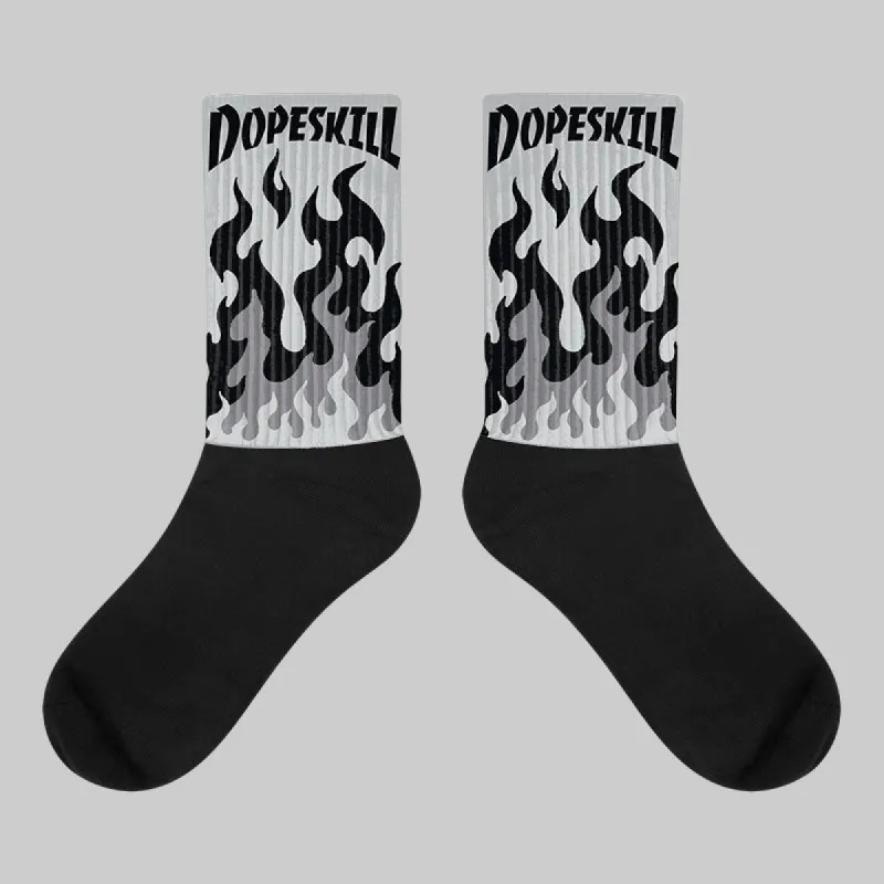 Wolf Grey 12s DopeSkill Sublimated Socks FIRE Graphic sold by DopeSkill