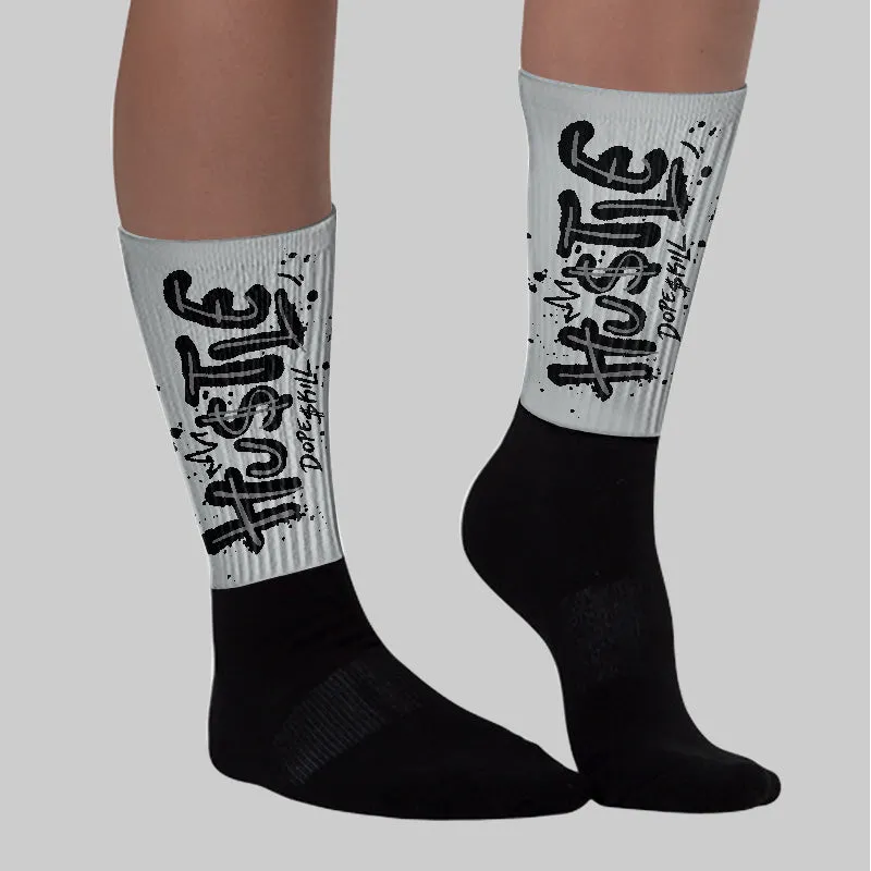 Wolf Grey 12s DopeSkill Sublimated Socks Hustle Graphic sold by DopeSkill product image thumbnail 2