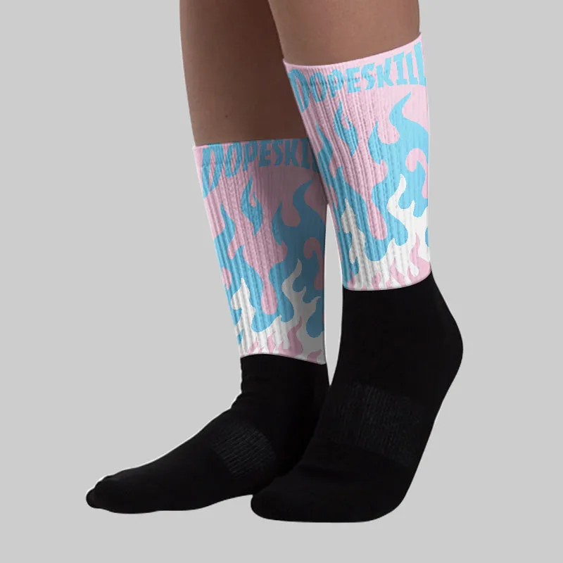 Paw Print Pink Foam 1s DopeSkill Sublimated Socks FIRE Graphic sold by DopeSkill product image thumbnail 3