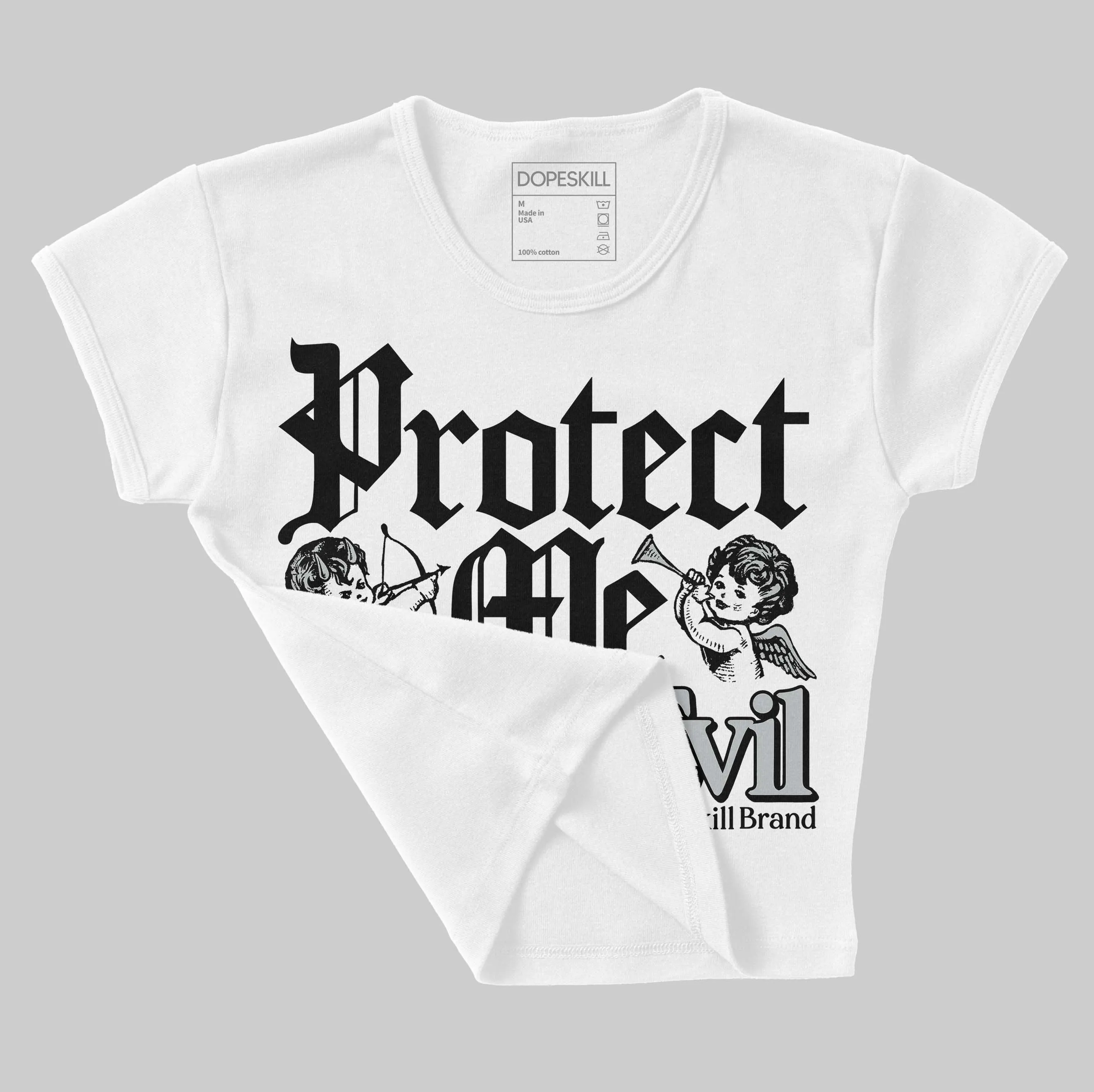 Wolf Grey 12s DopeSkill Women's Crop Top Protect Me From Evil Graphic sold by DopeSkill product image thumbnail 4